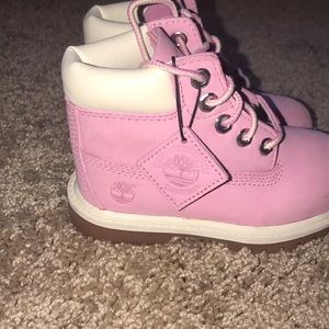 Pink Timberlands size 8c
